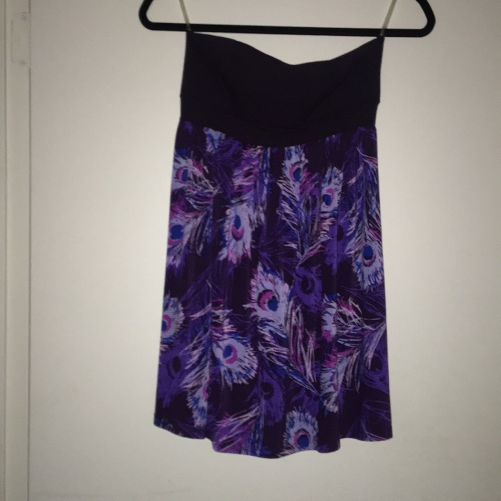 Strapless purple dress
